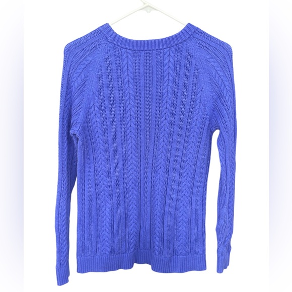 Women's Loose Cable Knit Sweater Ribbed Crewneck Pullover Wool Sweaters S - Picture 3 of 3